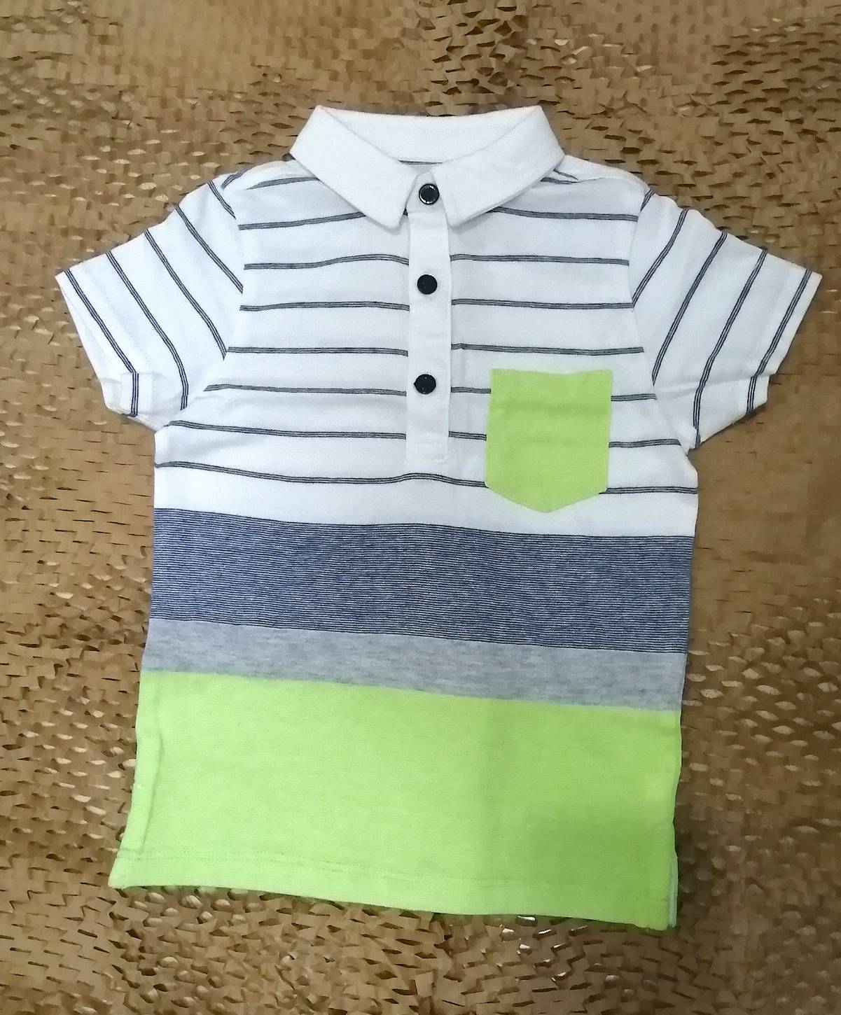 BABY BOYS GREEN STRIPE SHIRT FANTASTIQO KIDS PALACE