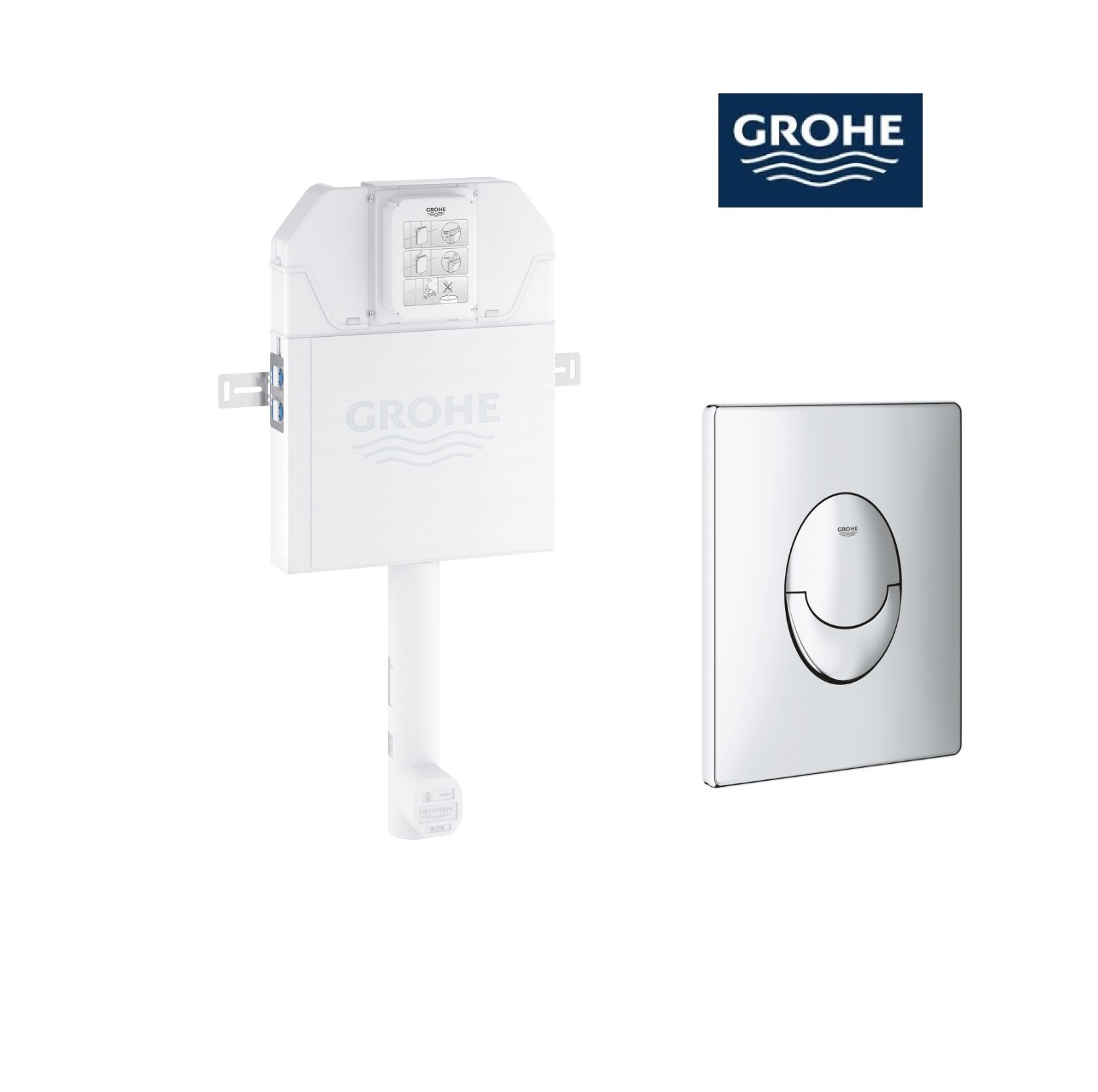 GROHE concealed tank slim without frame 3969400F German Fix