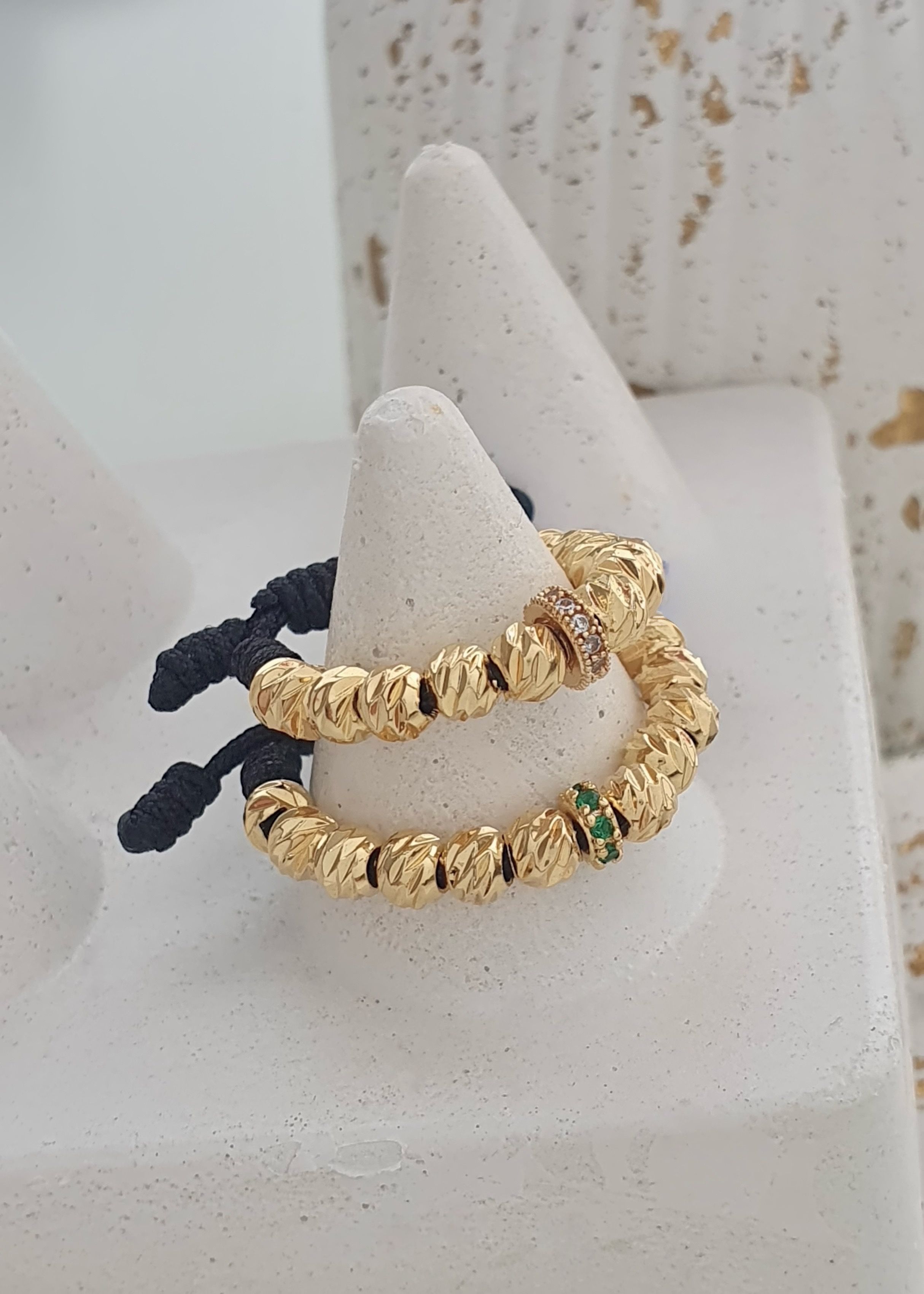 Anillo tejido luxe tipo oro 4mm Oro laminado 18k