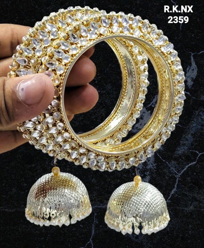 Kundan Bangles With Jhumka | Radhe Krishna NX