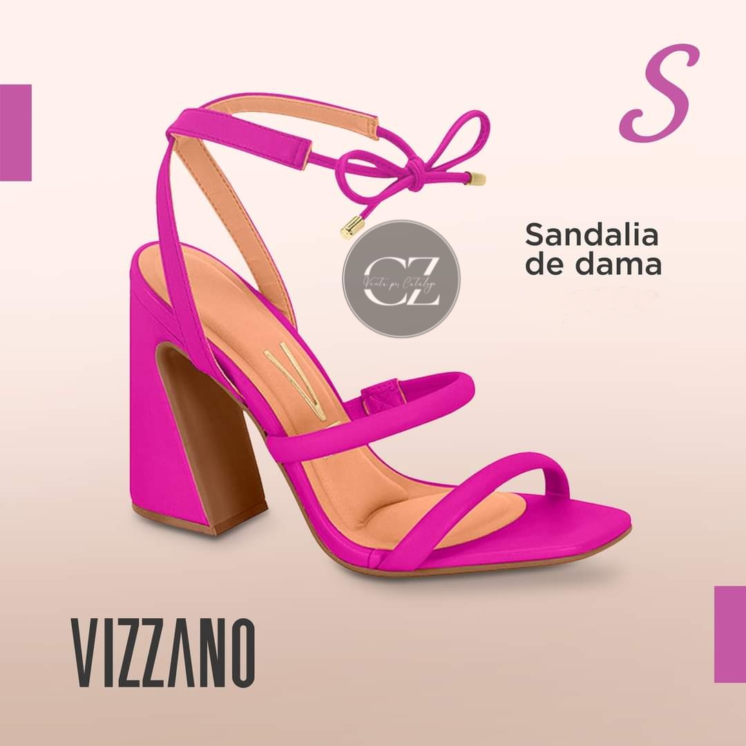 SANDALIA TACO FUCSIA CASUAL Cz Venta por Catálogo