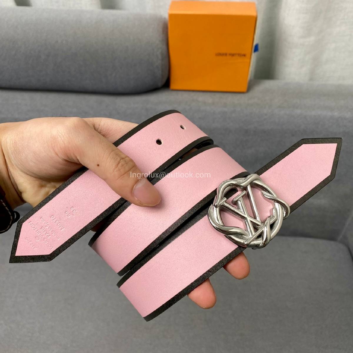 pink designer belt men