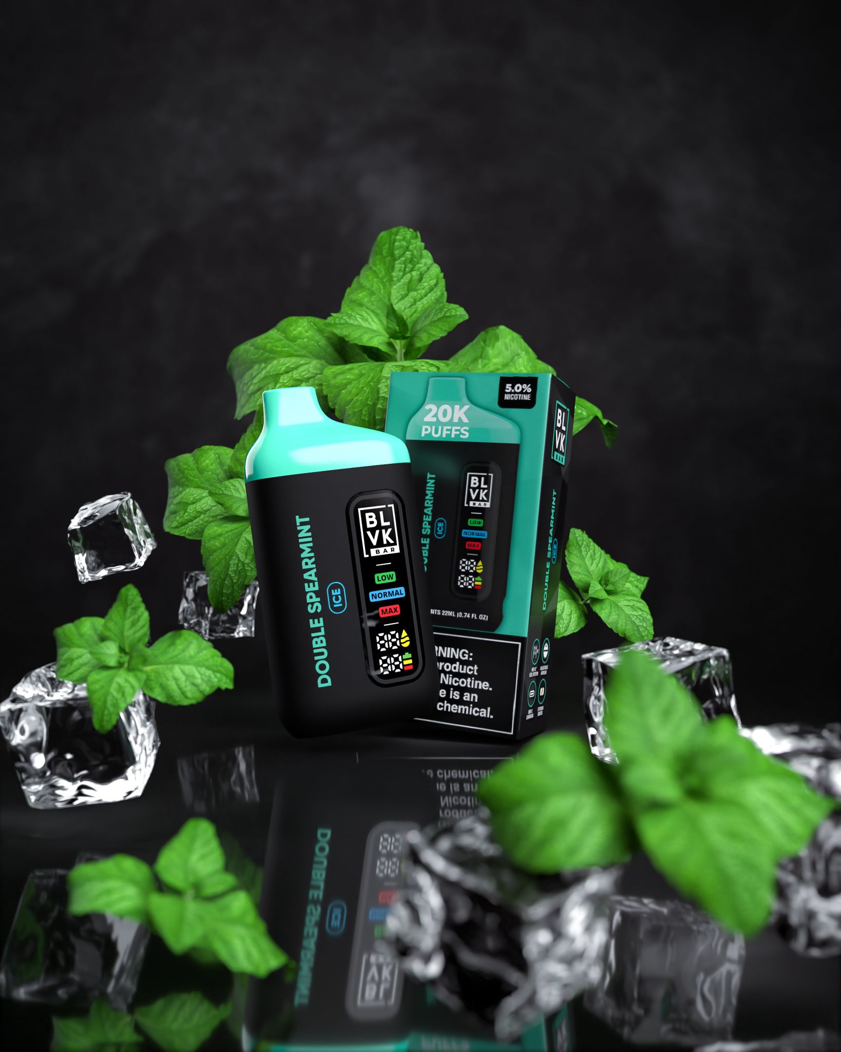 BLVK BAR 20000 PUFFS DISPOSABLE VAPE - DOUBLE SPEARMINT | VAPEGOD INDIA