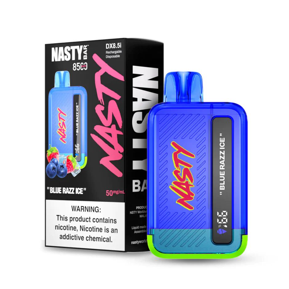 NASTY BAR 8500 PUFFS DISPOSABLE VAPE - BLUE SOUR RASPBERRY | VAPEGOD INDIA