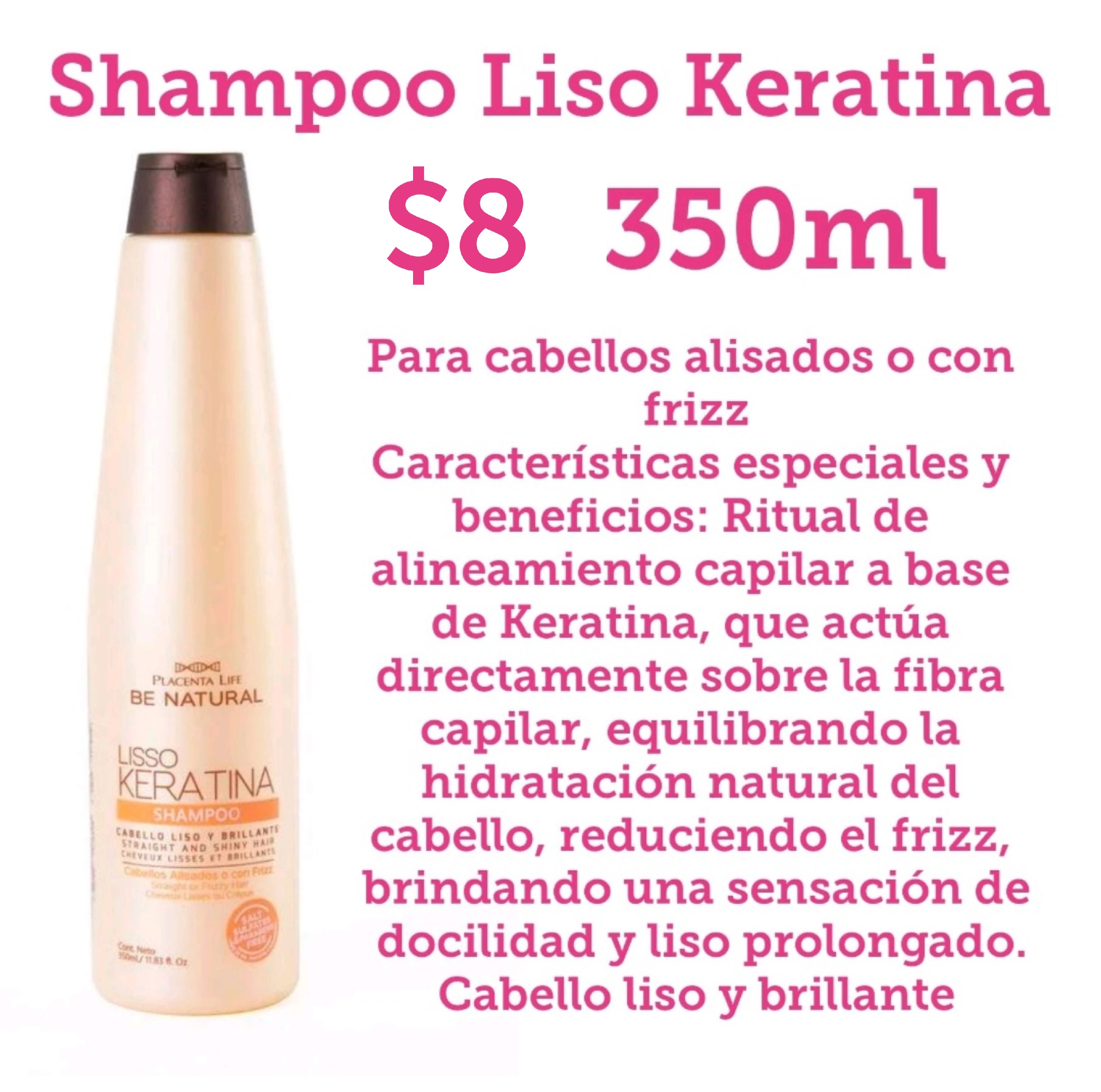 Placenta Life Shampoo Para Cabello Con Tratamiento De Keratina
