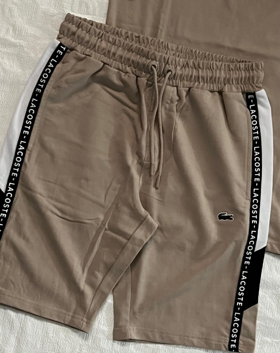 Khaki Lacoste Shorts Boys Lacoste Mens Cord Set TBI Wholesale