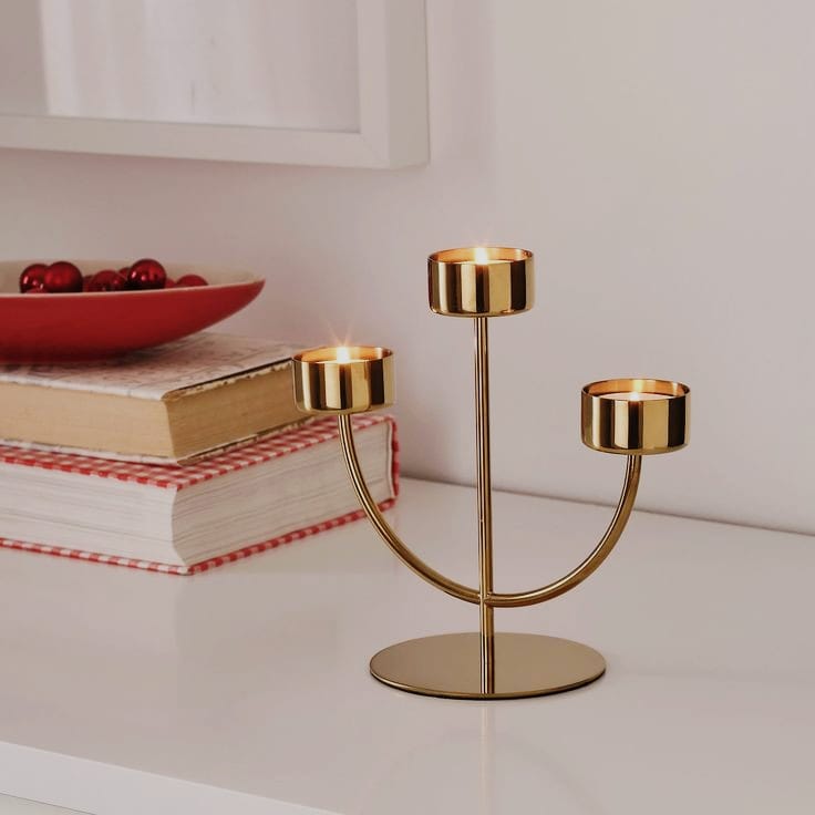 New Three Tea Light Holder (Size 21*21 CM)🪔- (1 Piece) | TwiiMart.in