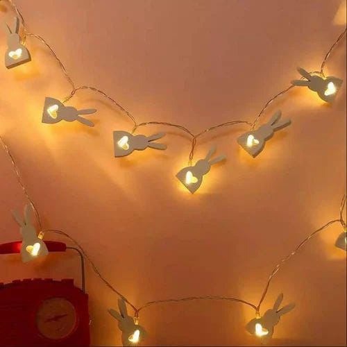 Ring Light Rabbit Wooden Rabbit String Light (14L) 🐰 | TwiiMart.in