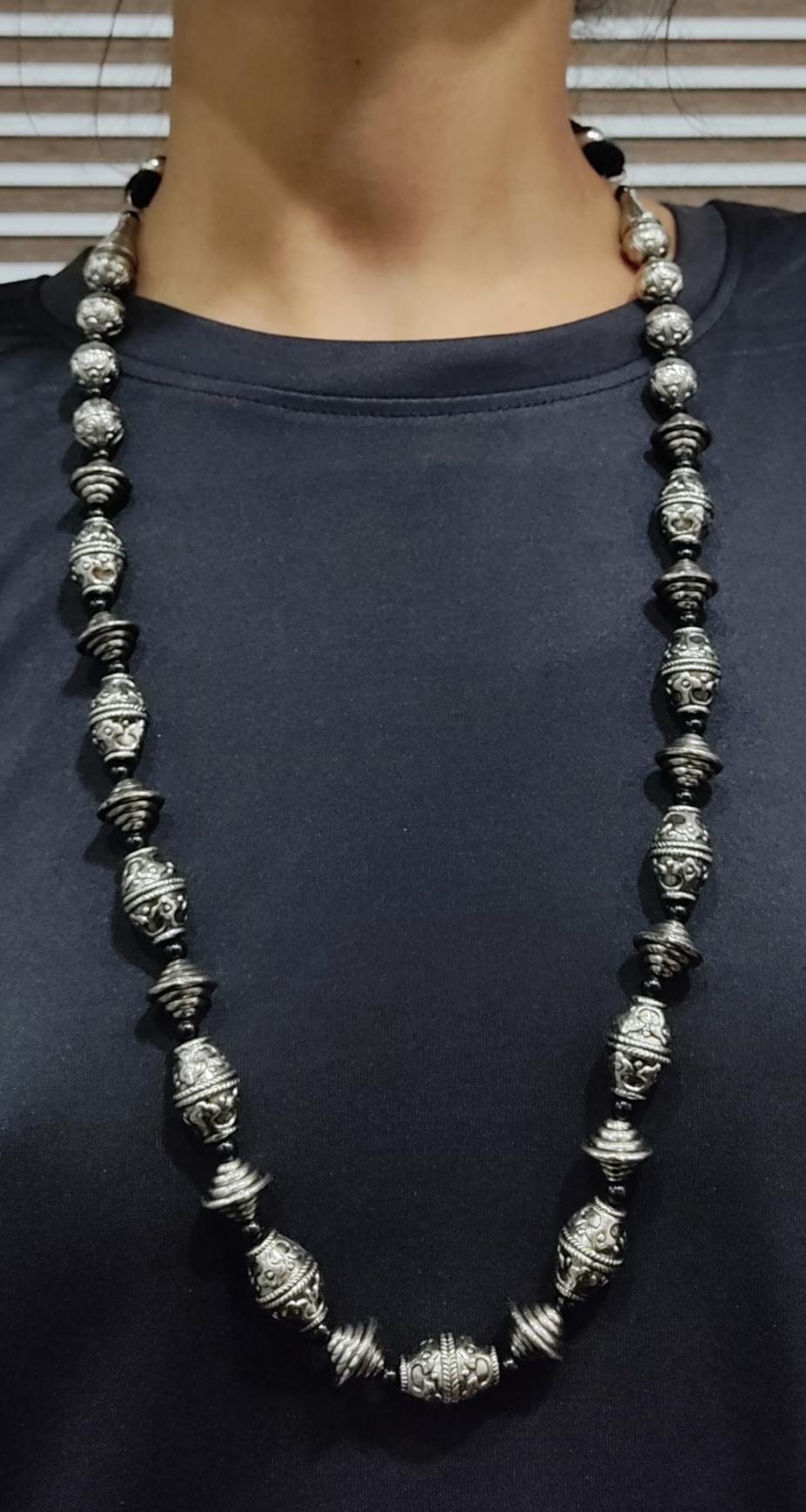 Handmade Designer Bead German Silver Long Fashionable Partywear