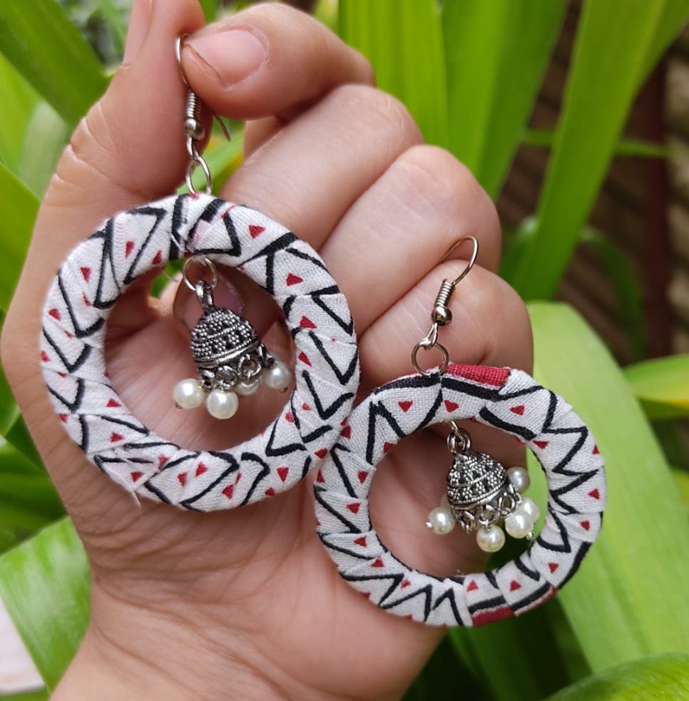 Earrings Diy Fabric Cloth Flower Earrings Jewellery Diy Cloth