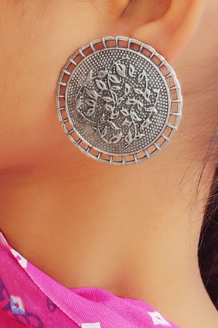 Indiamart Designer Hoop Earrings Silver Brass Silver Plated Drop