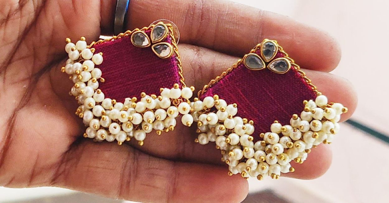 Handcrafted Fabric Style Earrings For Women K M