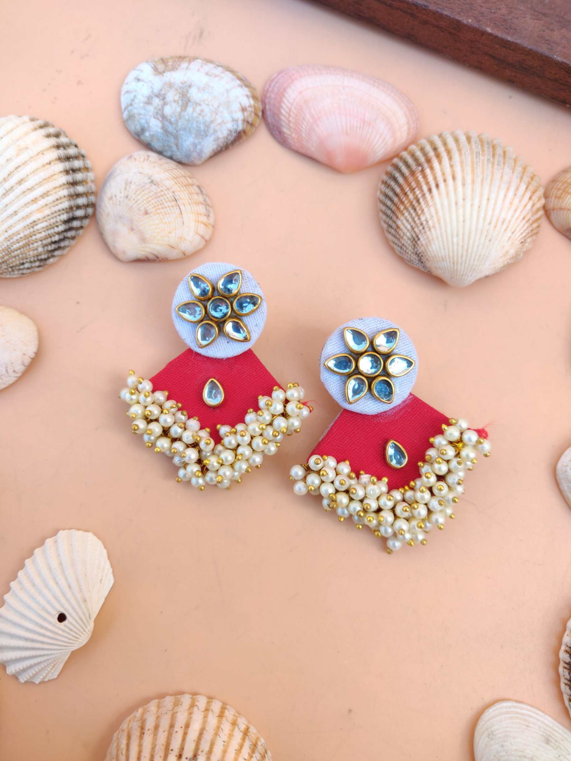 Handmade Beautiful Designer Stone mogra Pearl Lightweight Earring