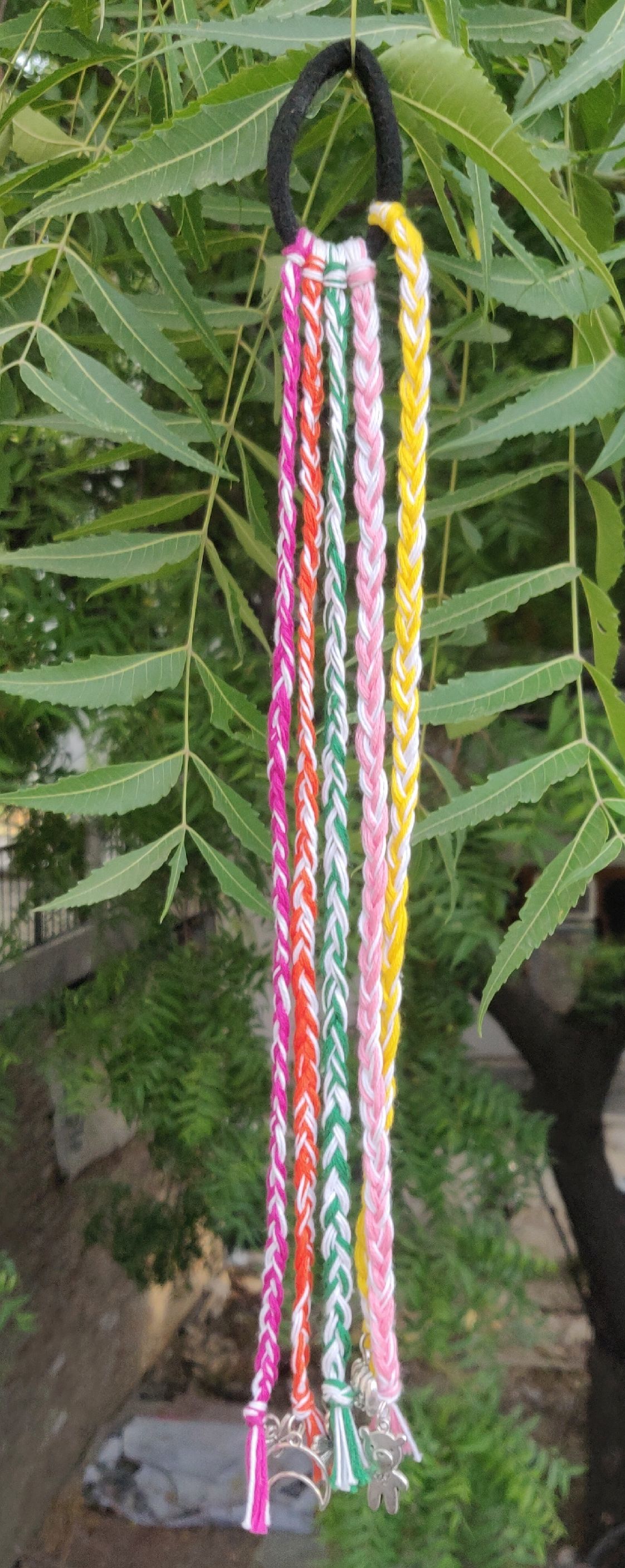 Boho Handmade colorful thread with charm hair string paranda for women  and