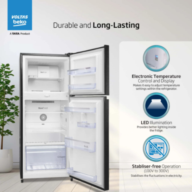 Voltas Beko 230 L, 3 Star, Double Door Frost Free Refrigerator