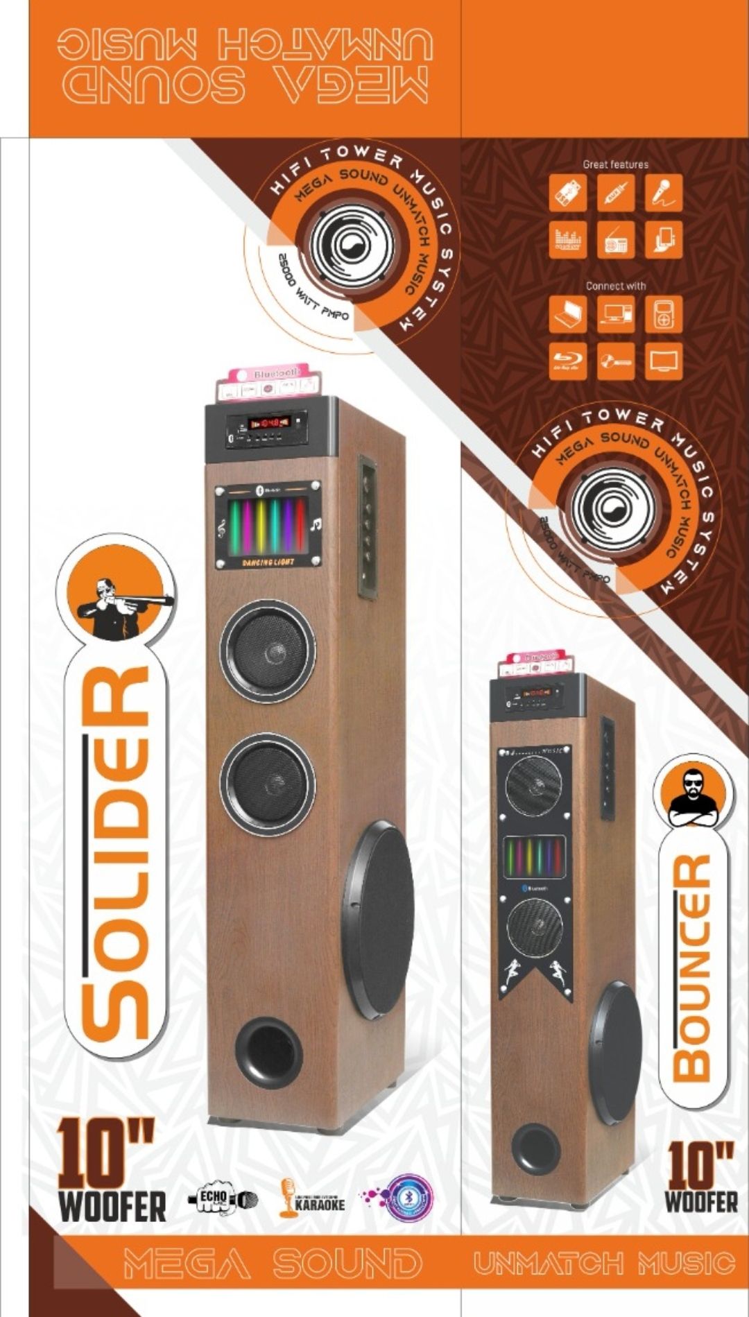 Tower Speaker 10 Inch Woofer Soldier 10