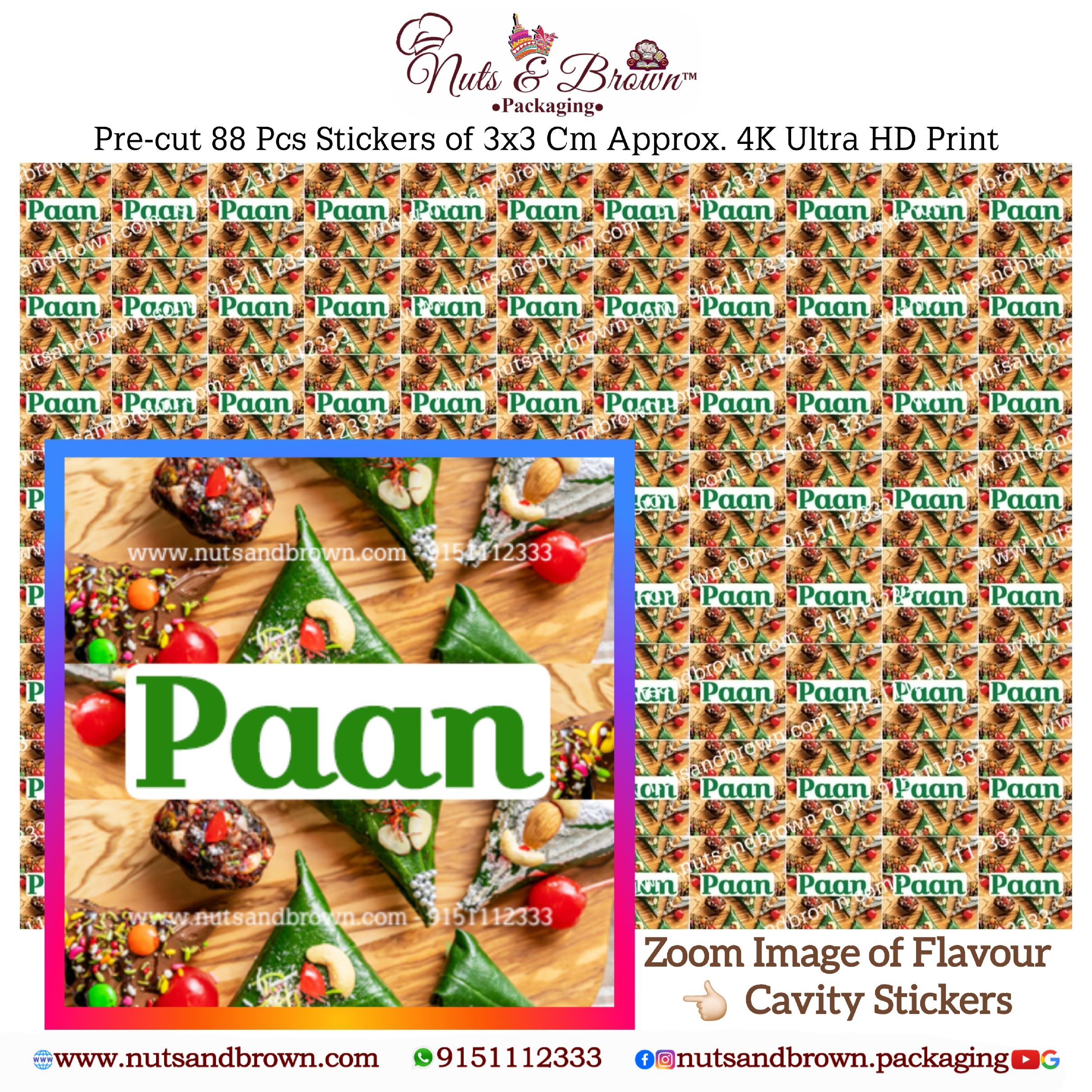 Panja Sticker Chocolate Flavour Cavity Stickers | Nuts And Brown (Packaging)