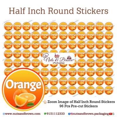 Half Inch Flavour Stickers | Nuts And Brown (Packaging)