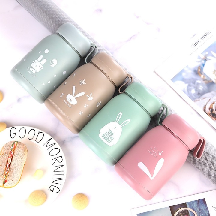 GLASS WATER BOTTLE RABBIT