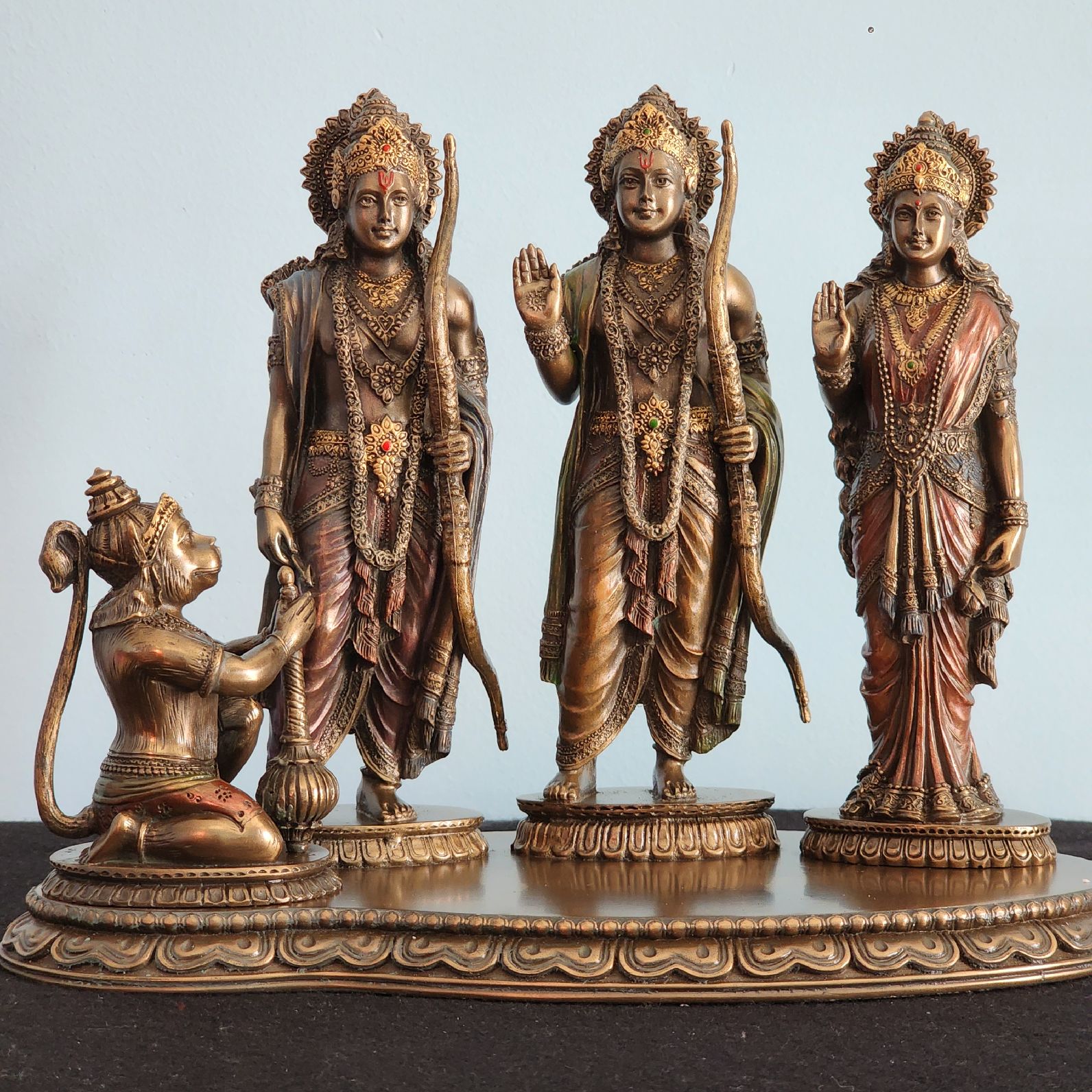 8 inch Bronze finish ram darbar | SPIRITUALITYARTS