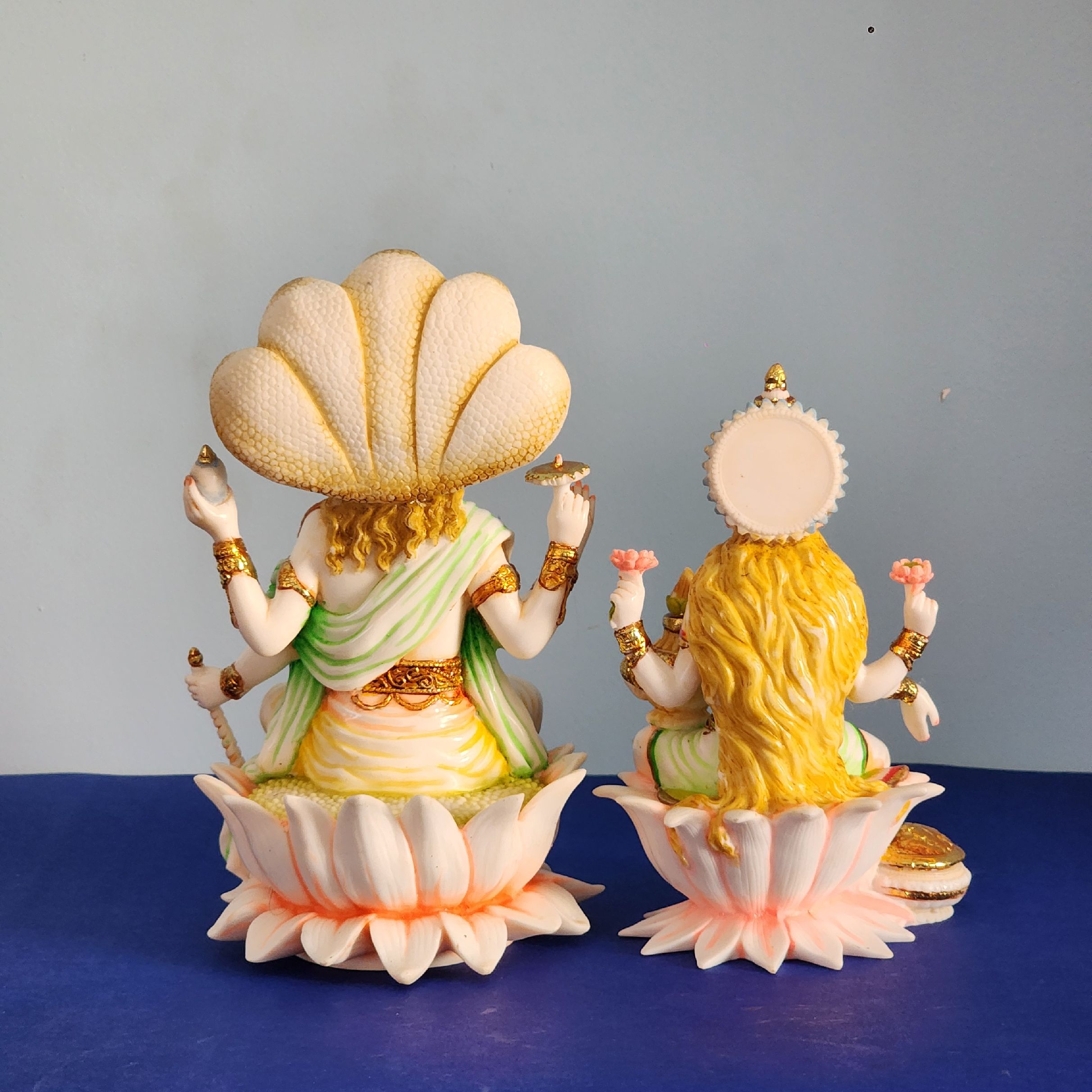 8 inch sitting vishnu laxmi set | SPIRITUALITYARTS