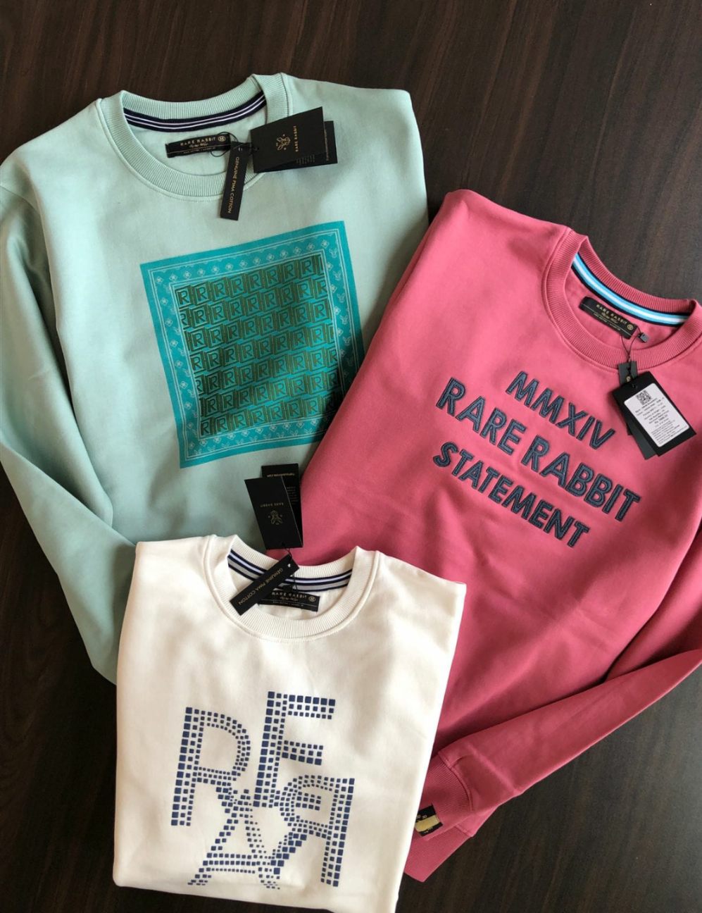 Rare Rabbit Light Pink Sweater For Men Rare Rabbit Men's Nomic