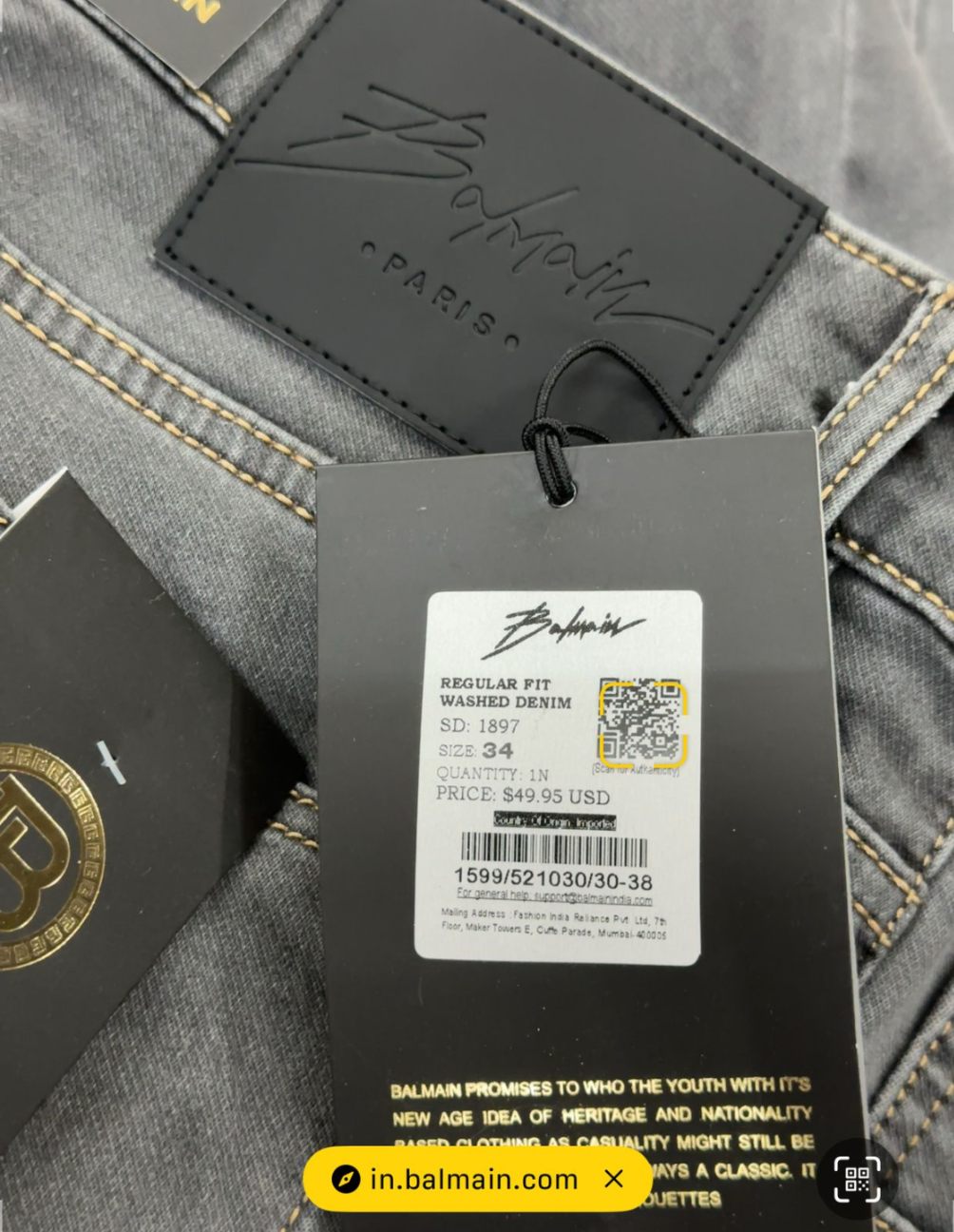 Balmain Jeans The Brandster India Retail - Main Image