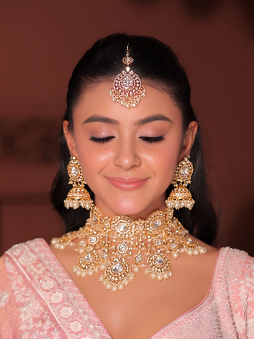 Uncut Polki Kundan Choker With Pearl Beads AADAMYA