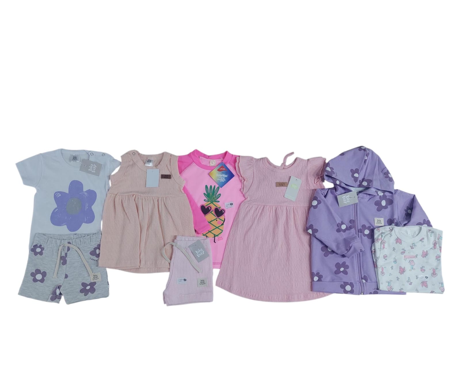 COMBO TALLE Y PARA NENA (7 ARTICULOS) CONJUNTO FLOR BIG BAY