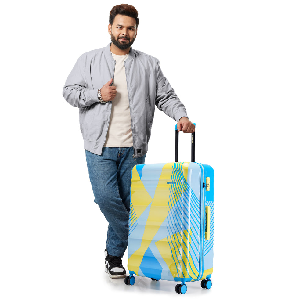 Nasher Miles Chicago Large Check-in Blue Luggage Lounge