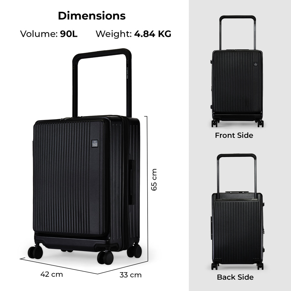 Nasher Miles Silicon Valley Medium Check-in Black Luggage Lounge