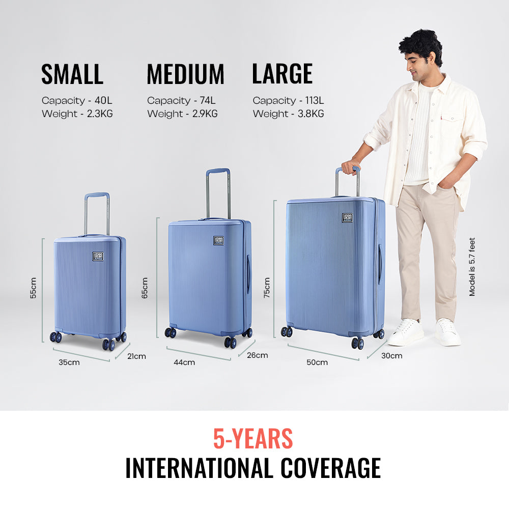 Urban Jungle Lumolite Large Check-in Blue Luggage Lounge