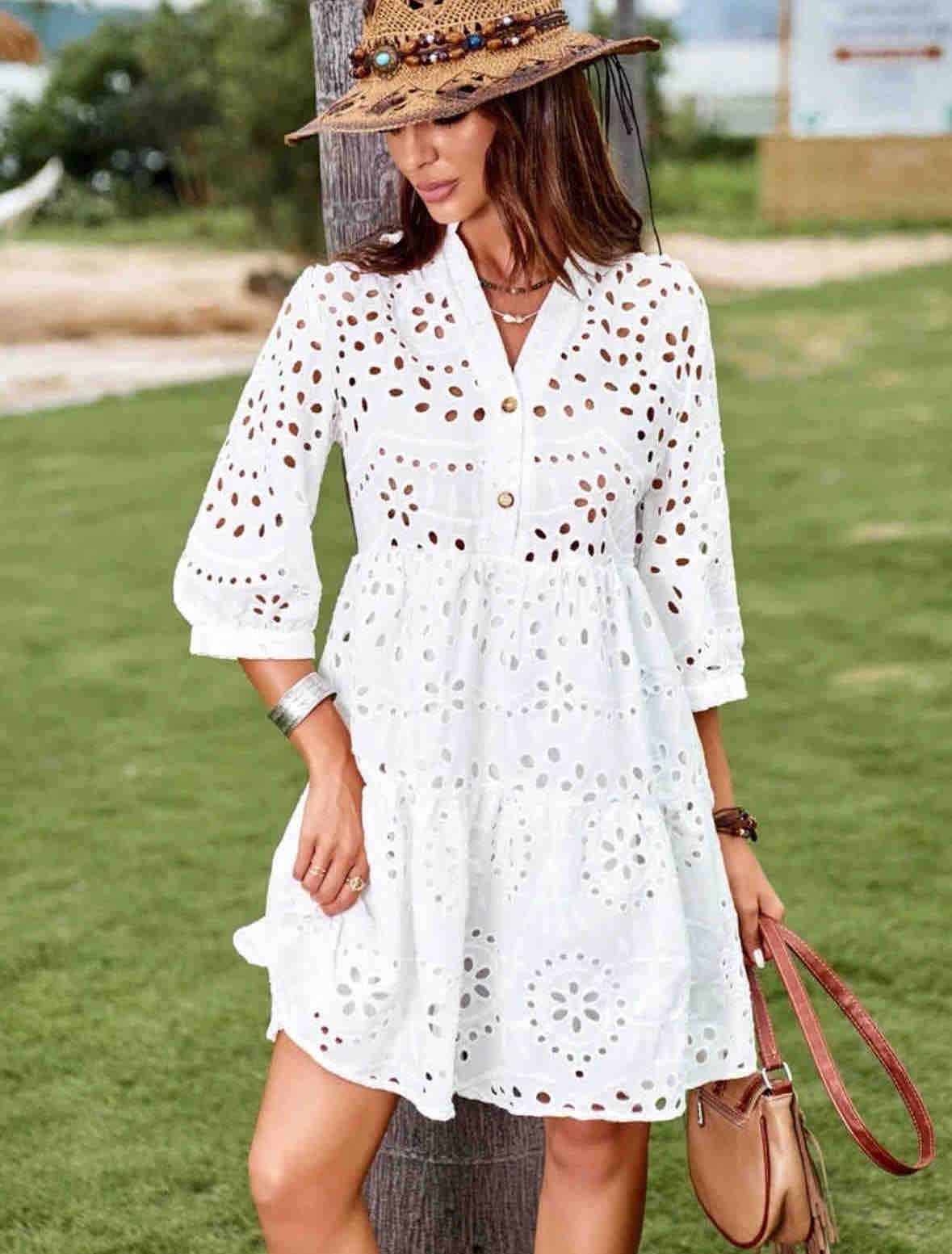 Dress Vestido Zara Bordado Blanco Vestidos Boho Chic Vestido Zara