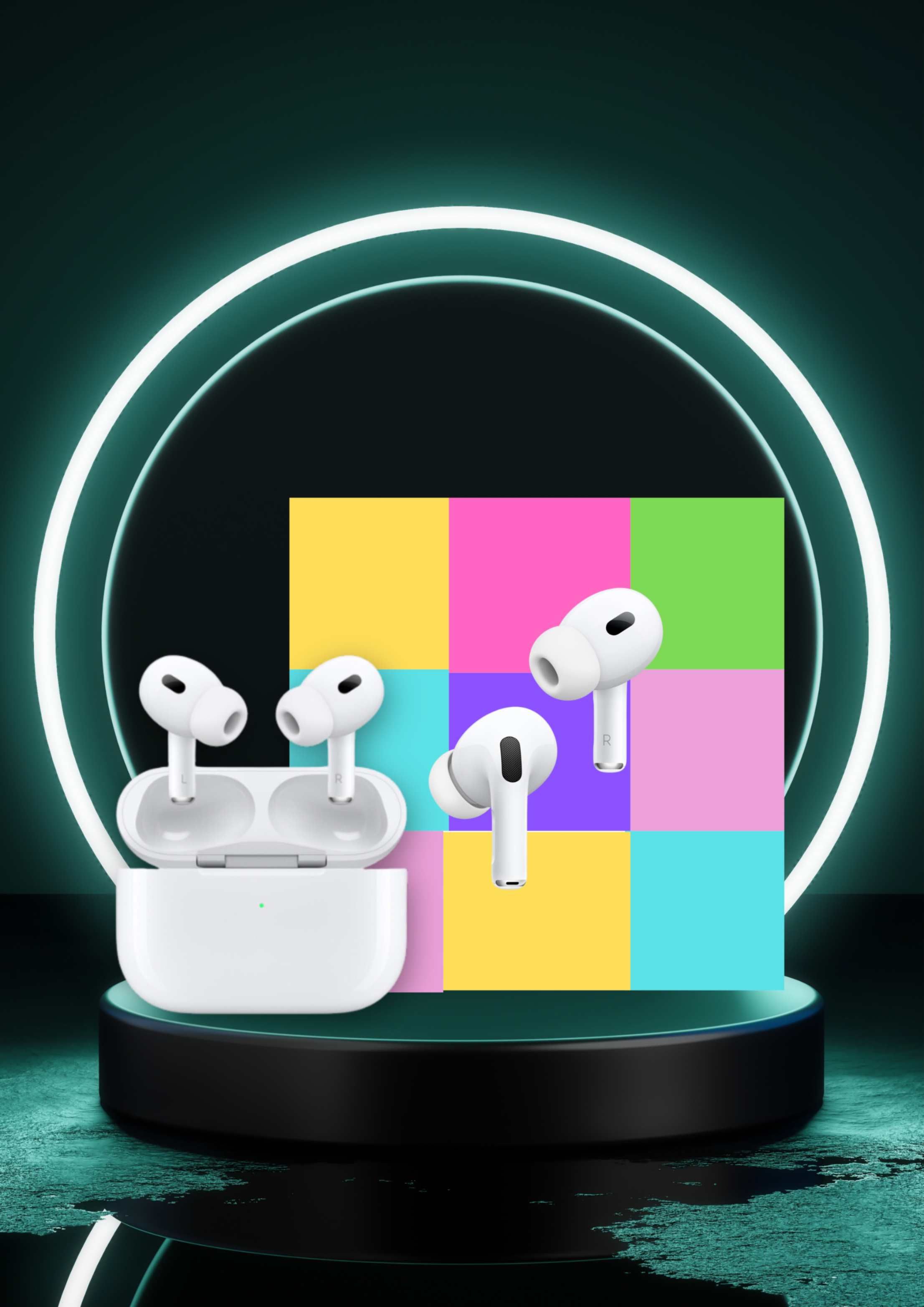 Wireless Multi Colours Airpods Pro with 6 hours of battery backup