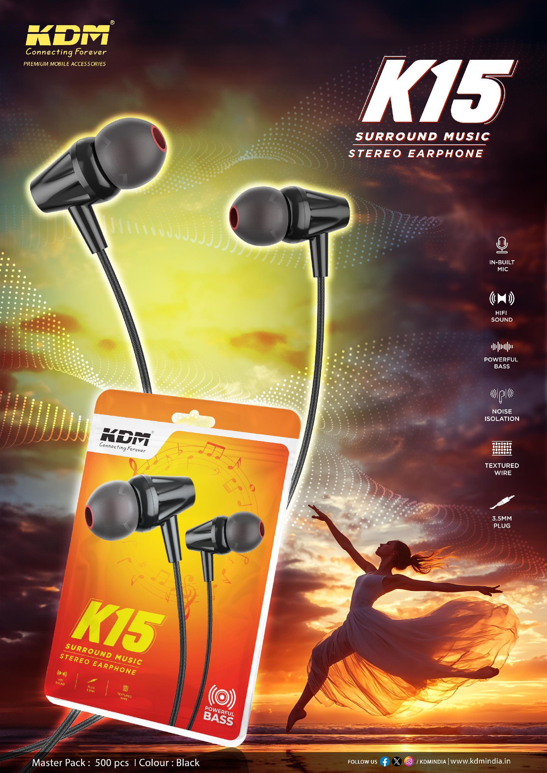 KDM K15 ULTRA BASS SOUND EARPHONE WITH BEST SOUND MATAJI MOBILE