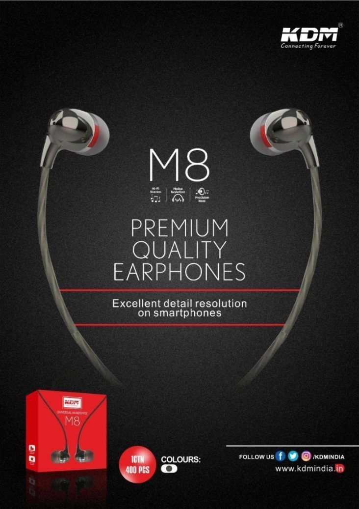 Kdm M8 Earphone Price Kdm Universal Handsfree M8 KDM M8 - Main Image