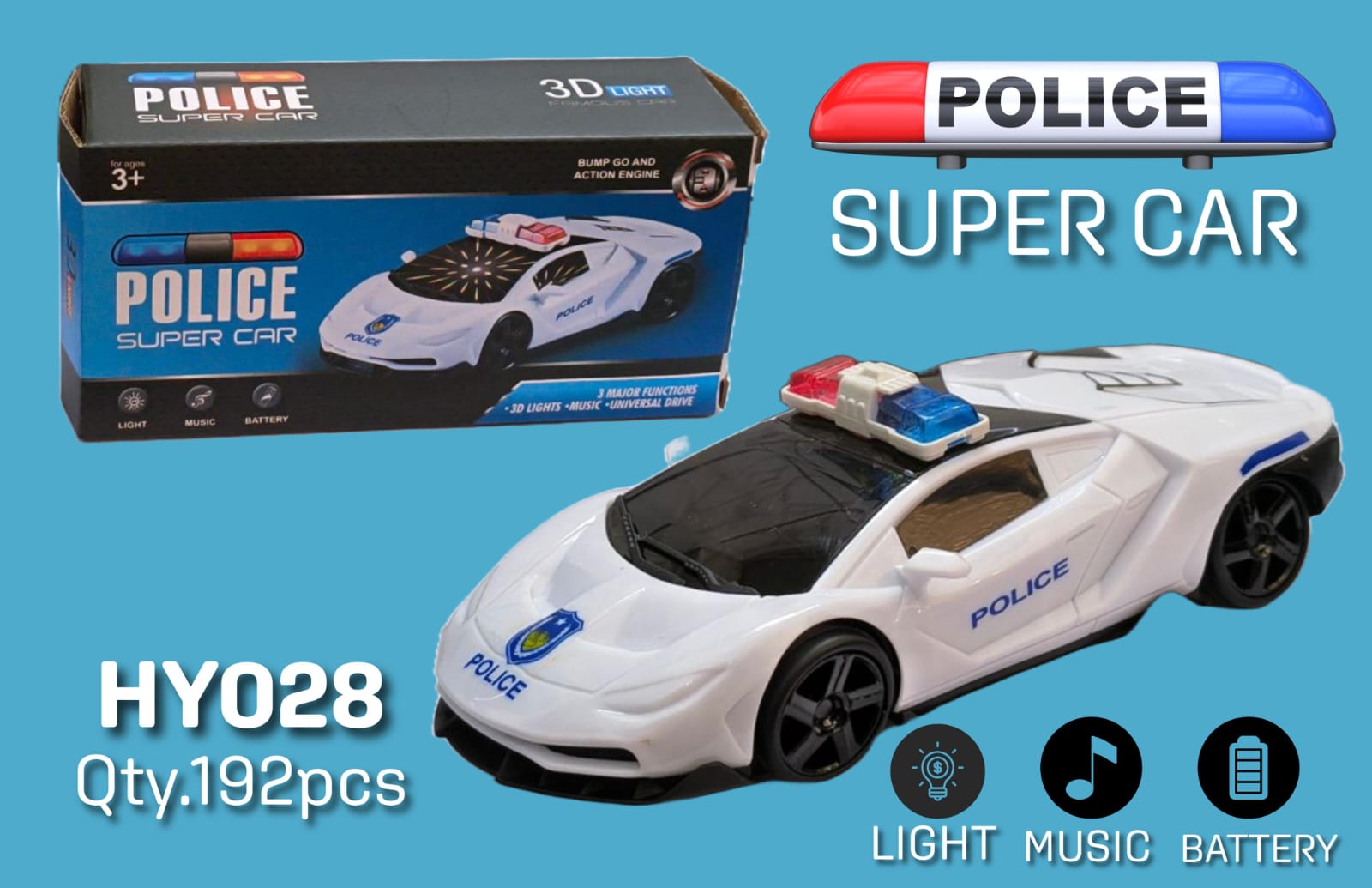Battery Operated Police Car Fusion Toys