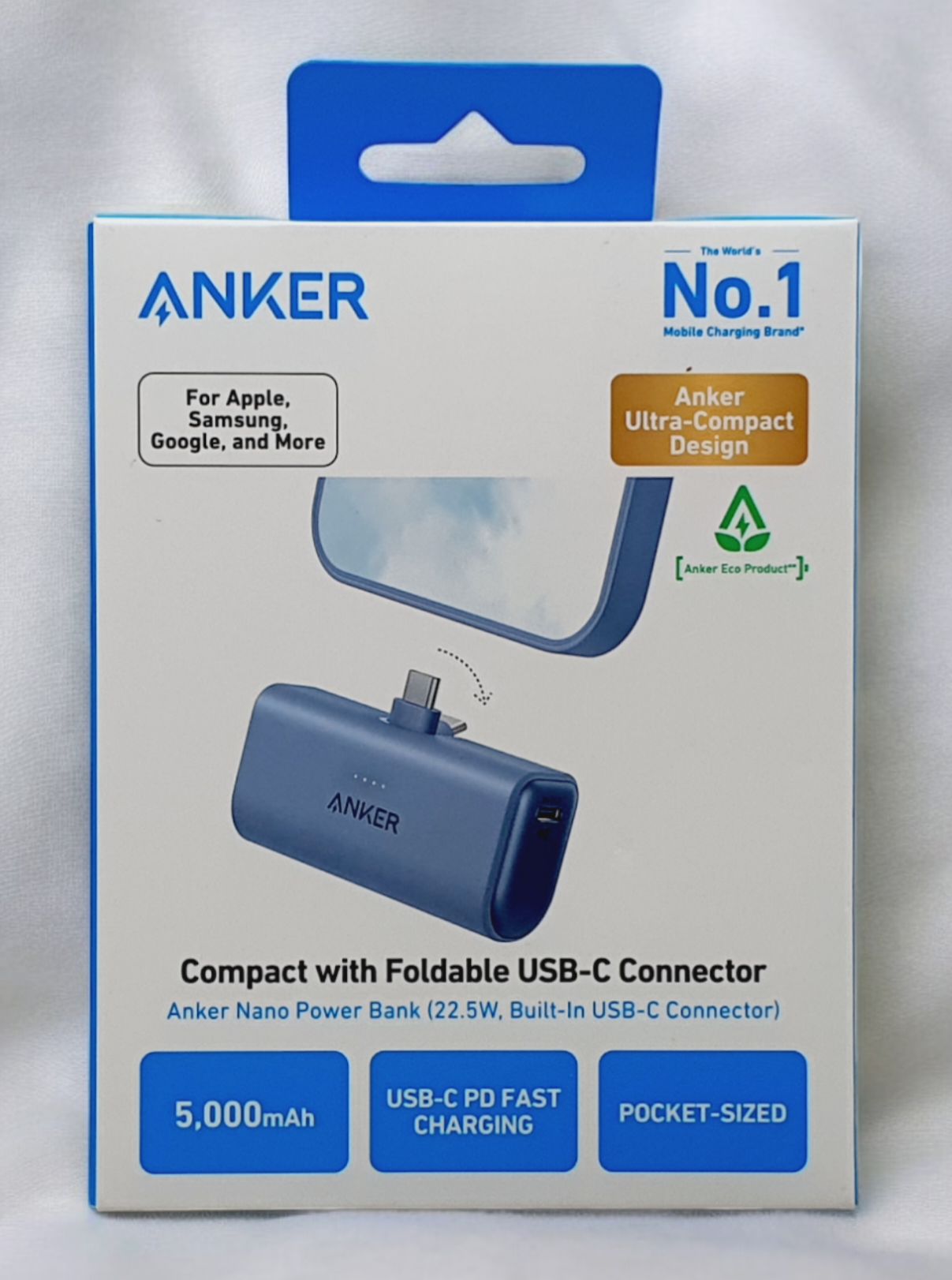 Anker Nano Portable Charger With Built-in Lightning Cable - 5,000mAh Power Bank For Apple Devices - MFi Certified