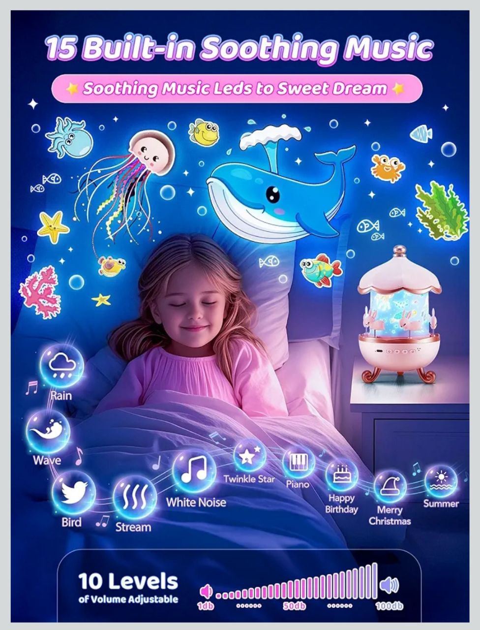 Bunny Carousel Night Light Projector | RISHAV HANDICRAFT