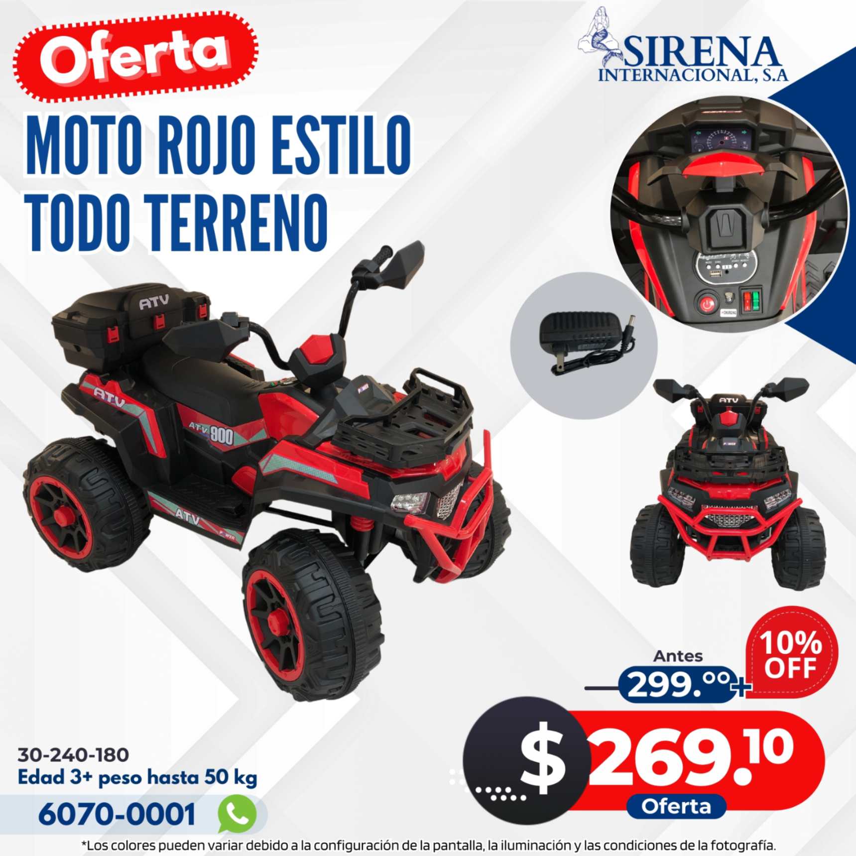 MOTO ROJO TODO TERRENO Sirena Internacional - Main Image