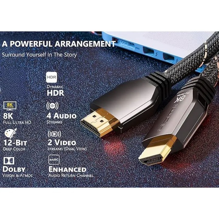 Cable HDMI 8K Ultra HD con Dynamic HDR y Dolby Atmos VIDEOJUEGOS