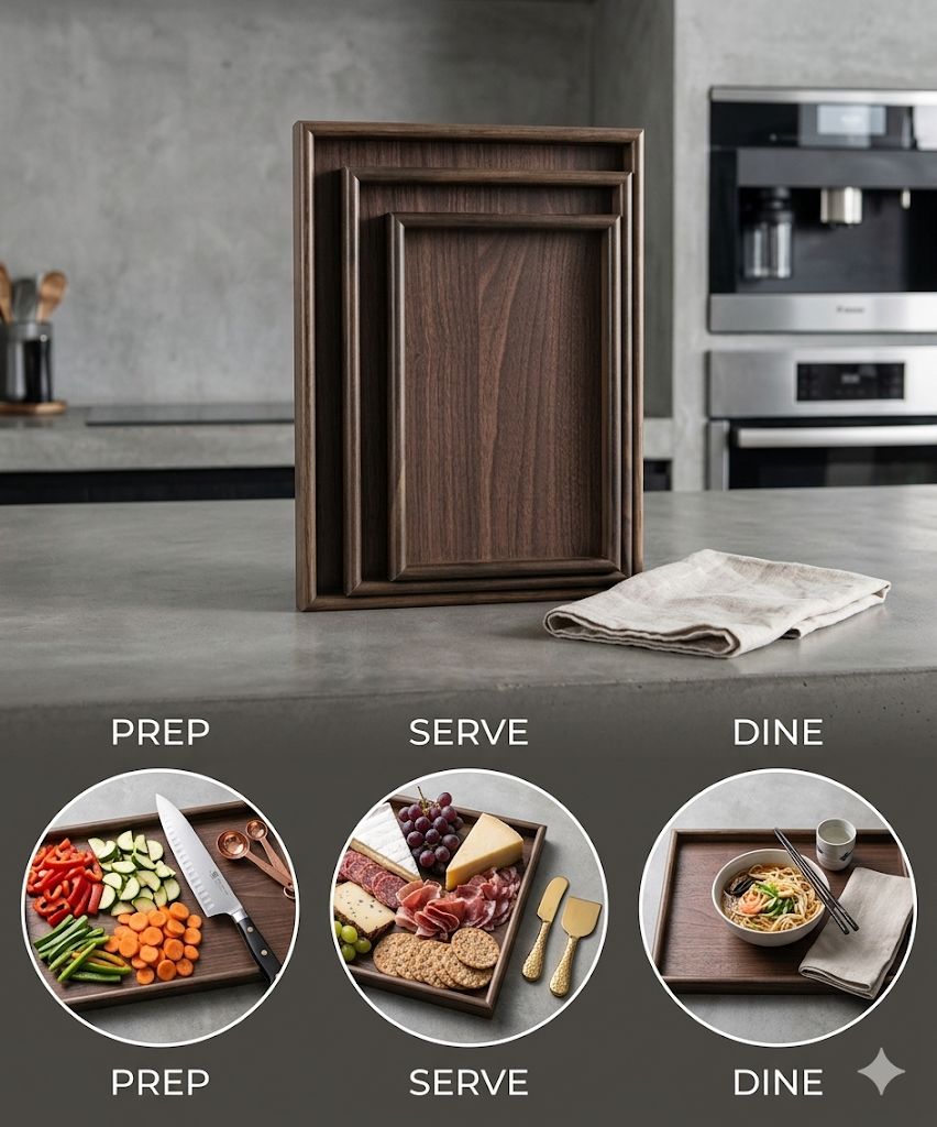 Premium wooden try 3pc set