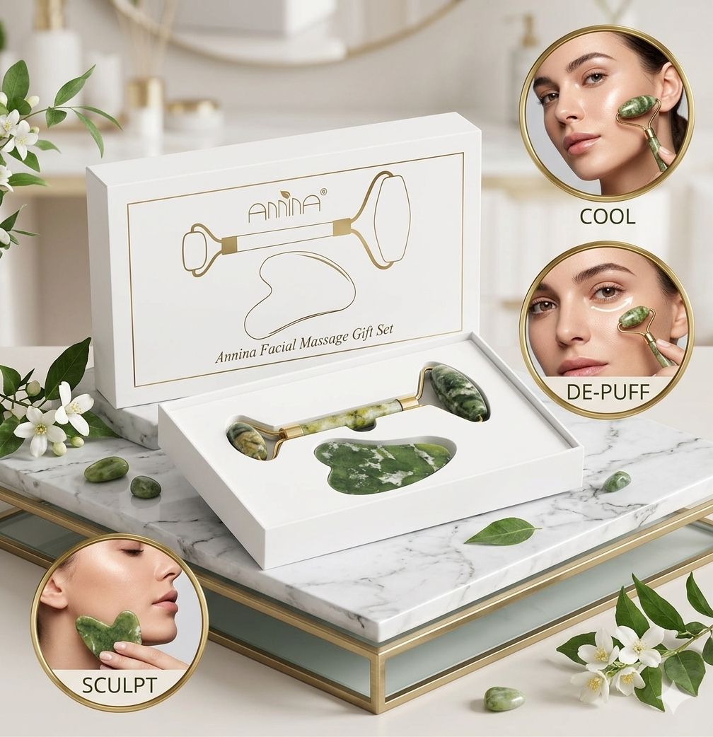 Jade roller face massager