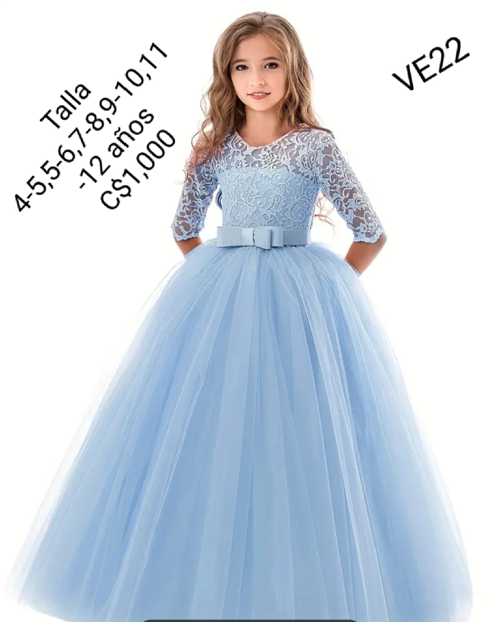 Azul Cielo Vestidos De Color Azul Para NiÃ±as Vestido Azul