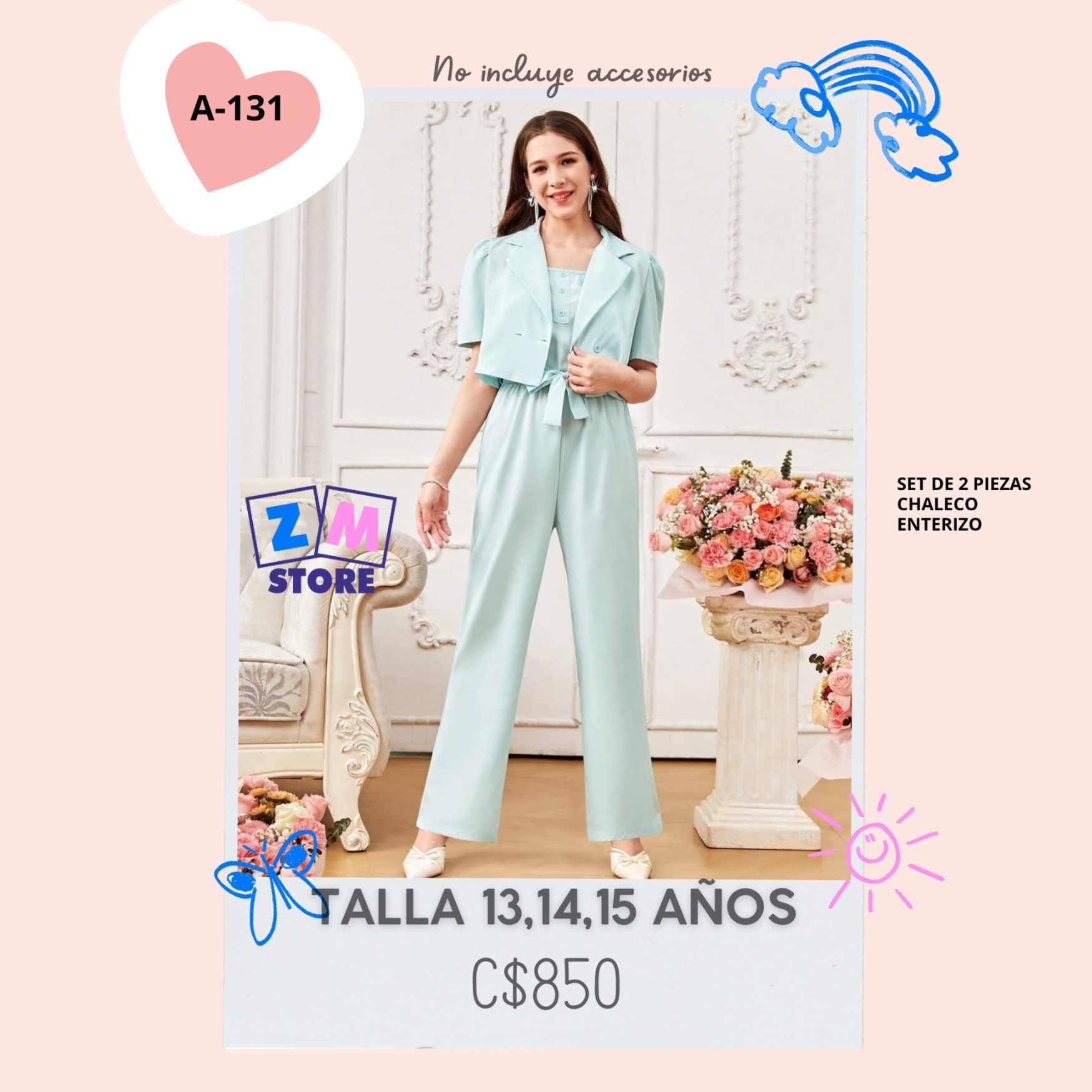 Enterizo con chaleco ZM STORE