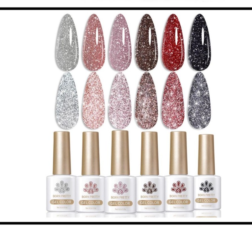 kit reflective glitter gel x 6pc born pretty