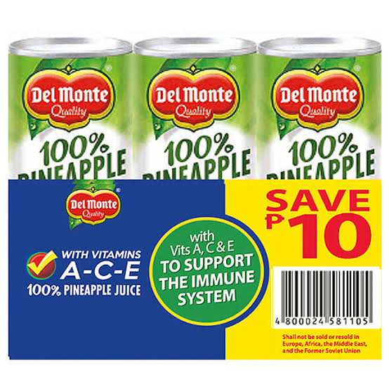 DEL MONTE PINEAPPLE JUICE ACE 240MLX6 JER-MON Store