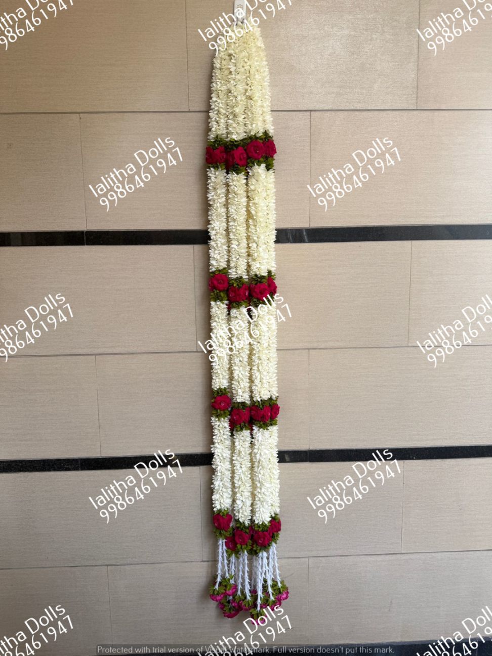 White strings with roses | LALITHADOLLS