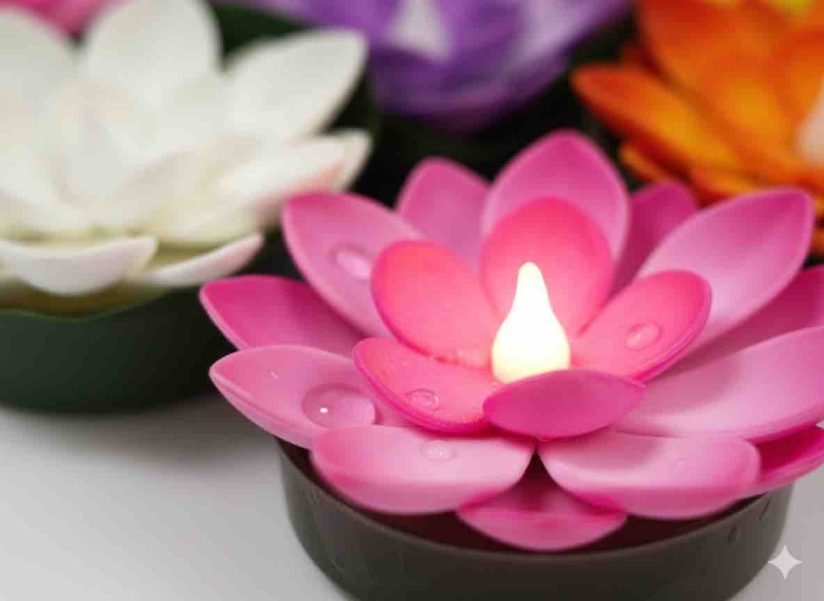 Smokeless Led Floating Flower Candles (6p/set) | Bhaistore