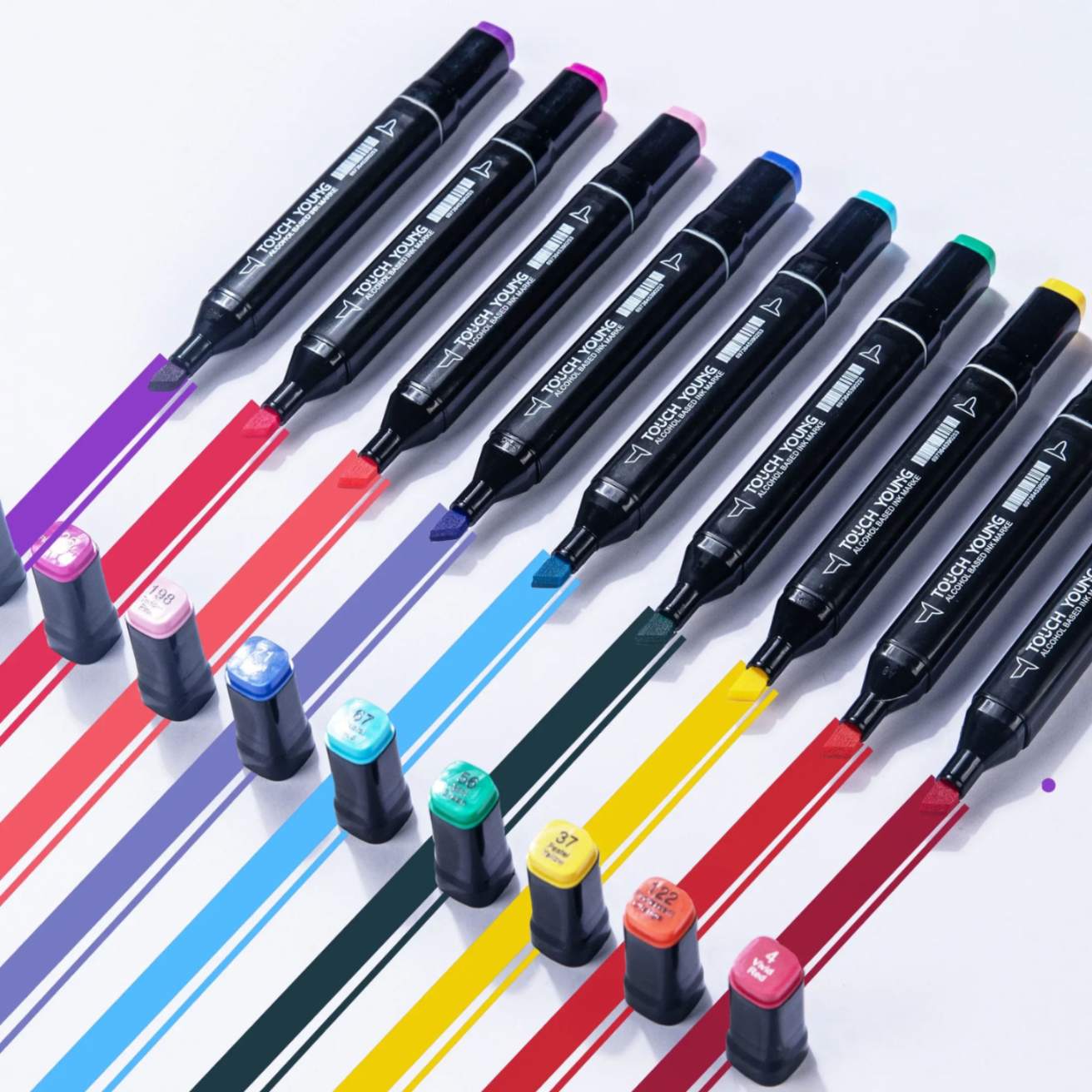 Two Color Side Marker 24 in 1 Double sided Marker with stand | Bhaistore